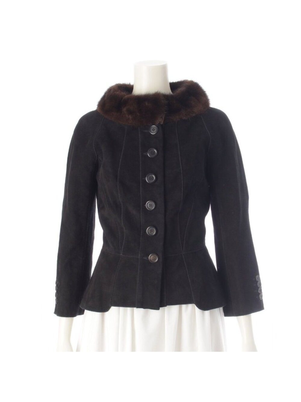 Louis Vuitton Suede Lambskin Mink Jacket Black 36